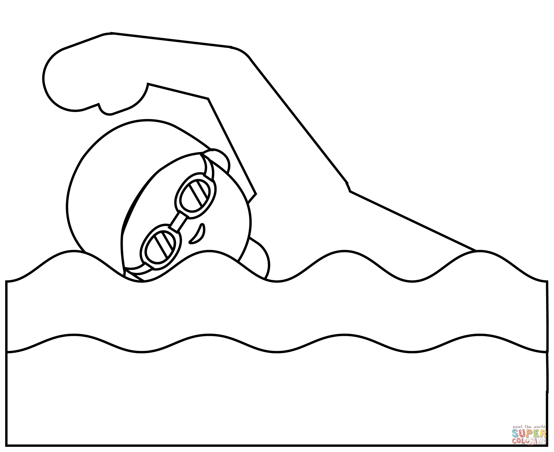 Person swimming emoji coloring page free printable coloring pages