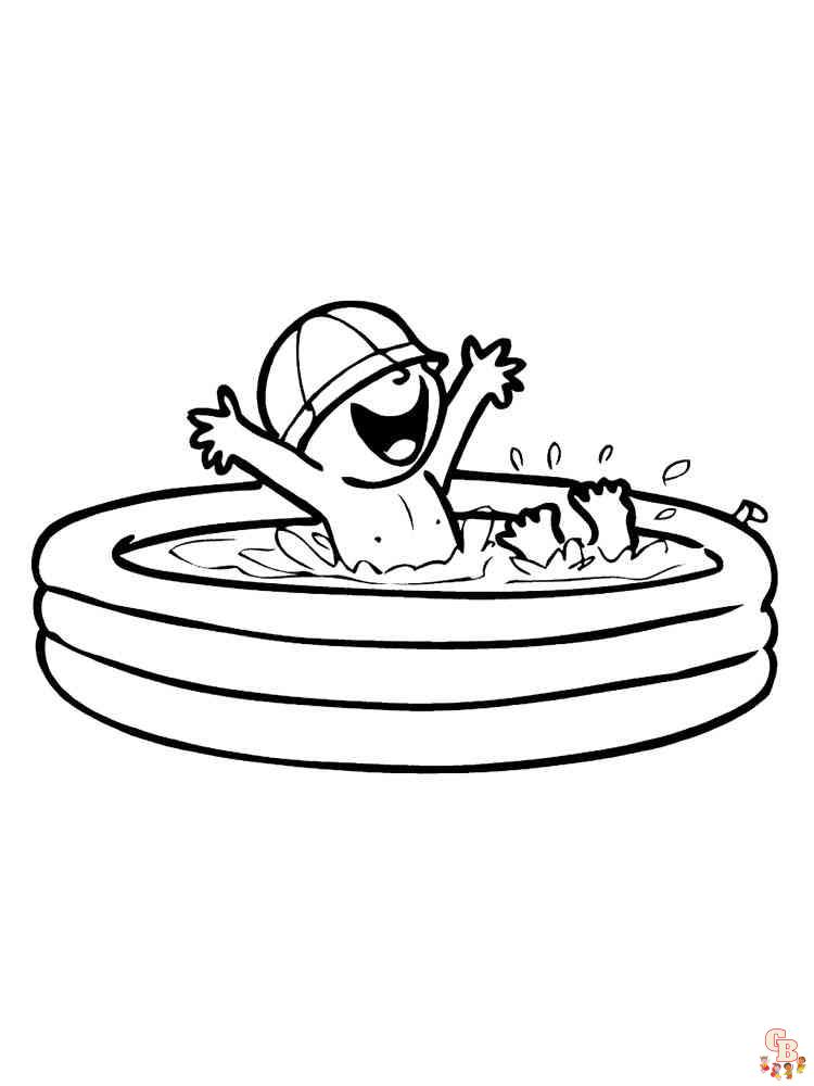 Dive into fun with swimming pool coloring pages