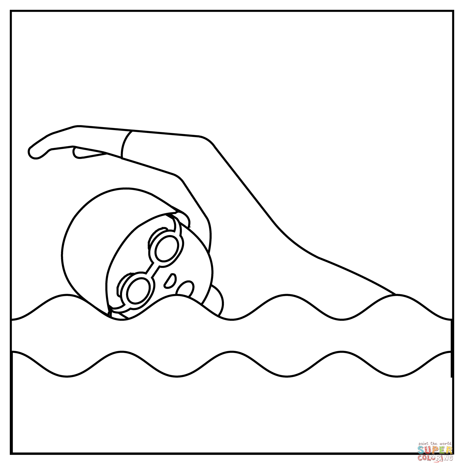 Person swimming emoji coloring page free printable coloring pages