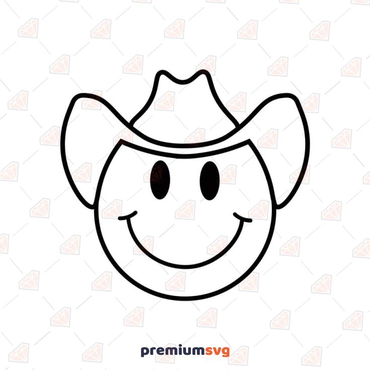 Cowboy smiley face svg cowboy emoji svg and png files emoji coloring pages emoji svg smiley