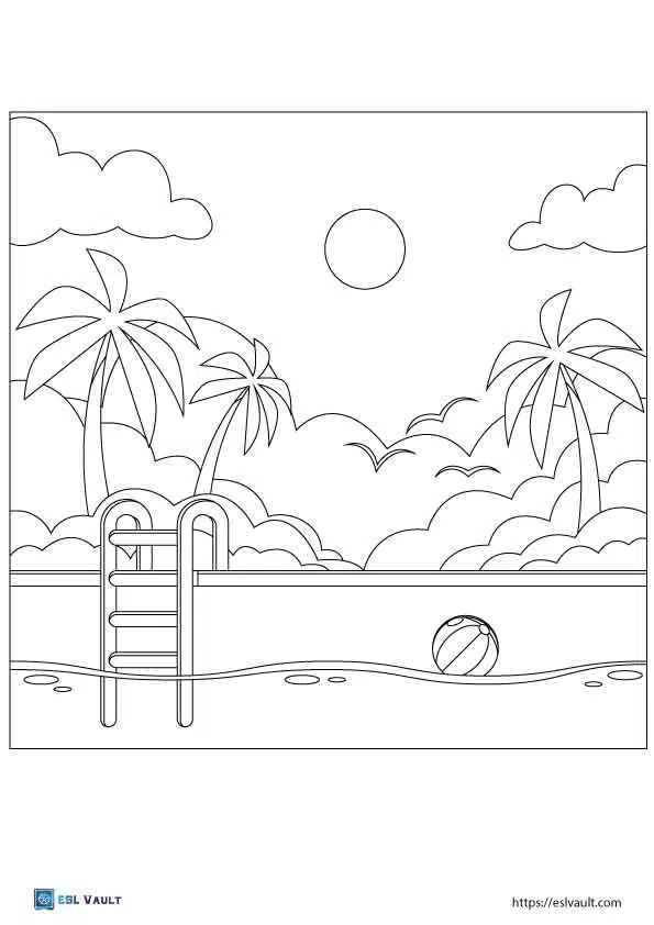 Palm tree coloring pages