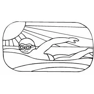Swimming coloring sheet
