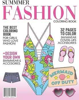 Summer fashion coloring book color swimwear cover