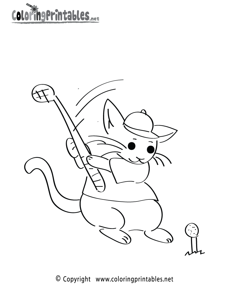 Golf swing coloring page
