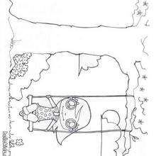 Girl on the swing coloring pages