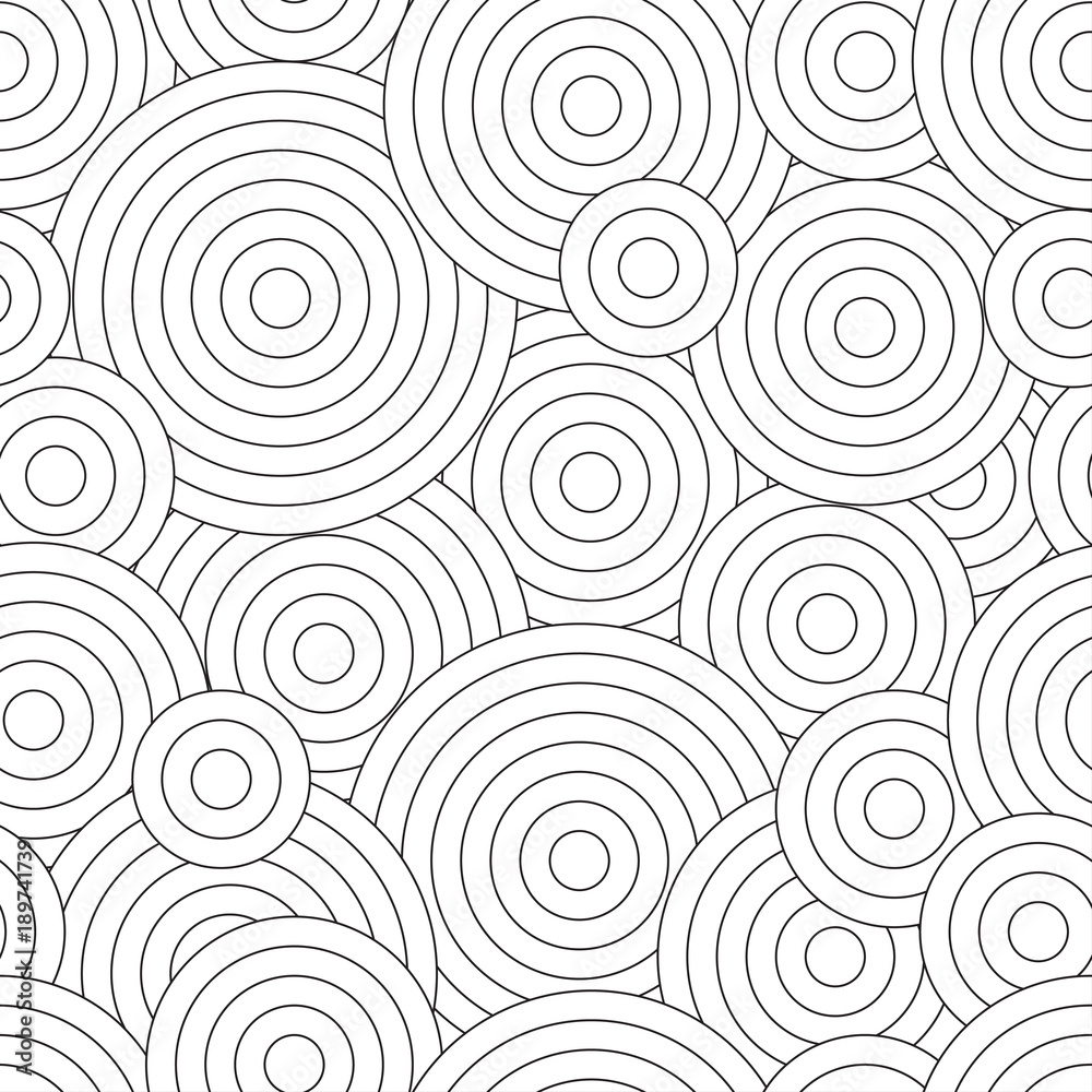 Black and white seamless pattern for coloring book in doodle style swirls ringlets vector