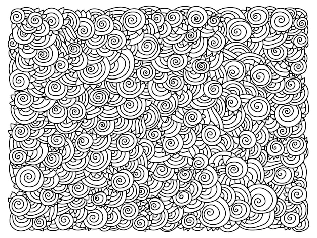 Premium vector abstract meditative coloring page with ornate patterns of spirals and striped motifs