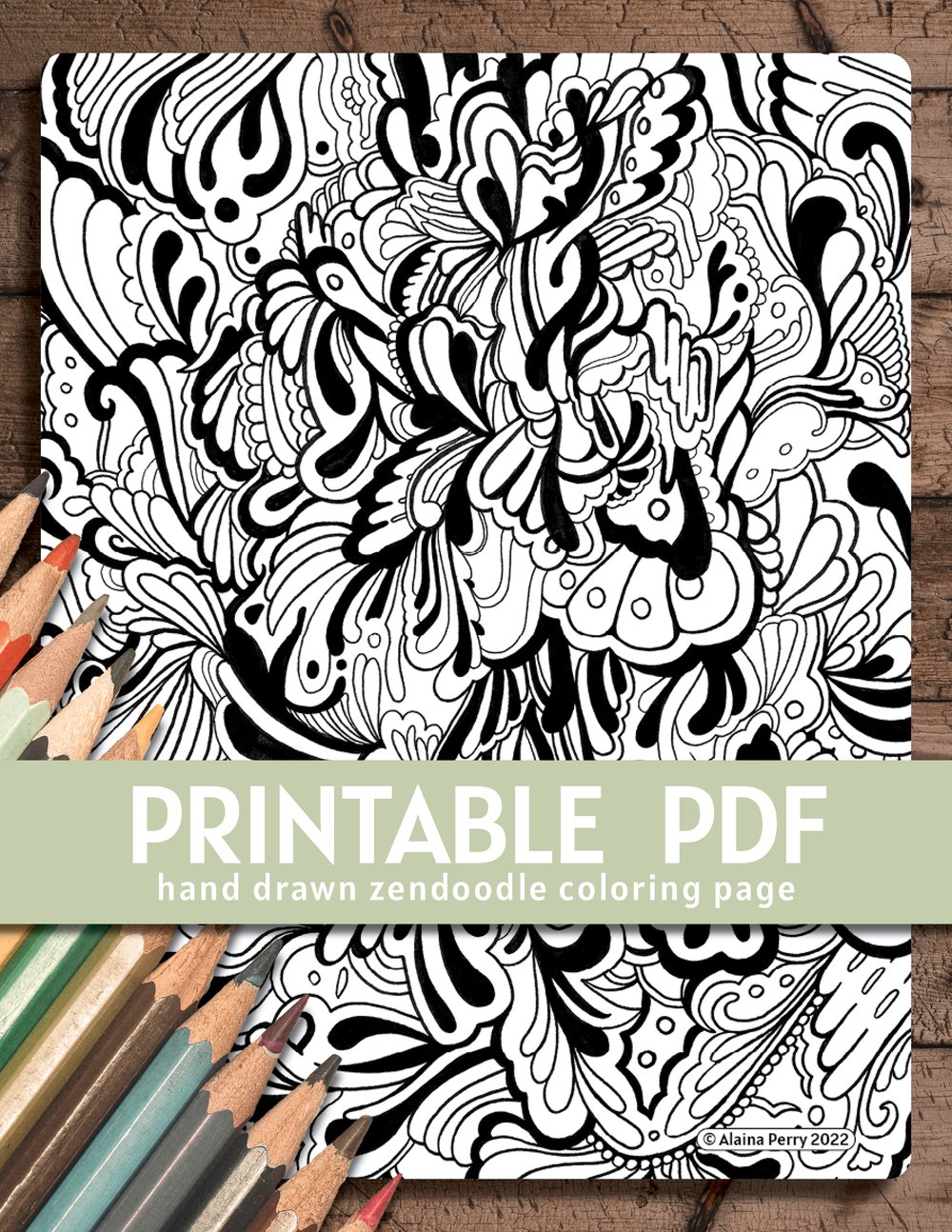 Ink swirl coloring page