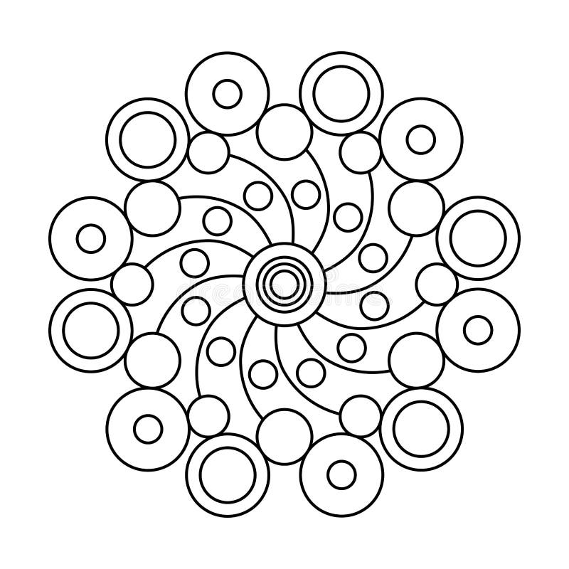 Swirl circle vector mandala coloring book for meditation stock vector