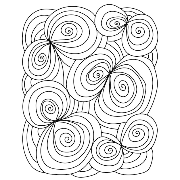 Premium vector abstract coloring book page meditative ornate spirals and stripes for creativity