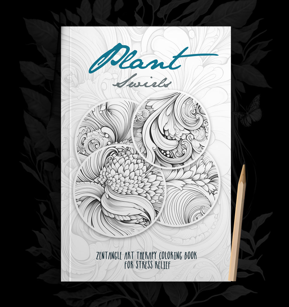Plant swirls art therapy coloring book printbook â monsoon publishing usa