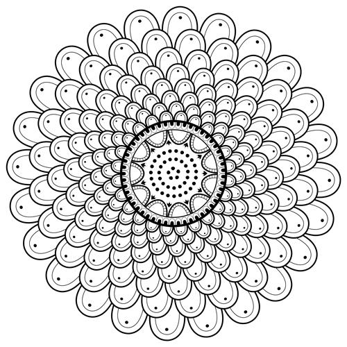 Spiral mandala coloring page m