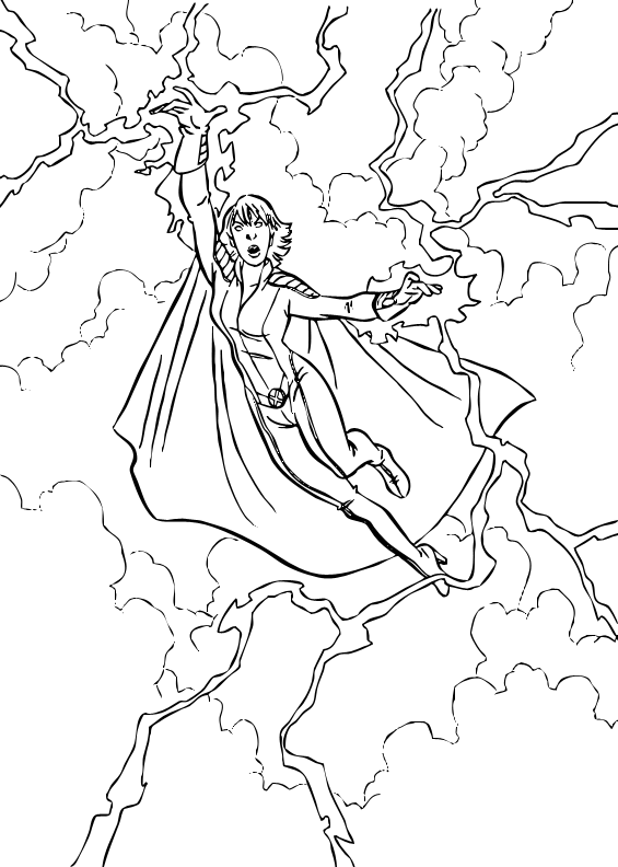 Storm flying coloring pages