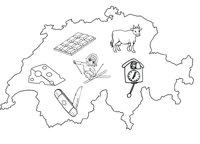 Coloring page europa switzerland