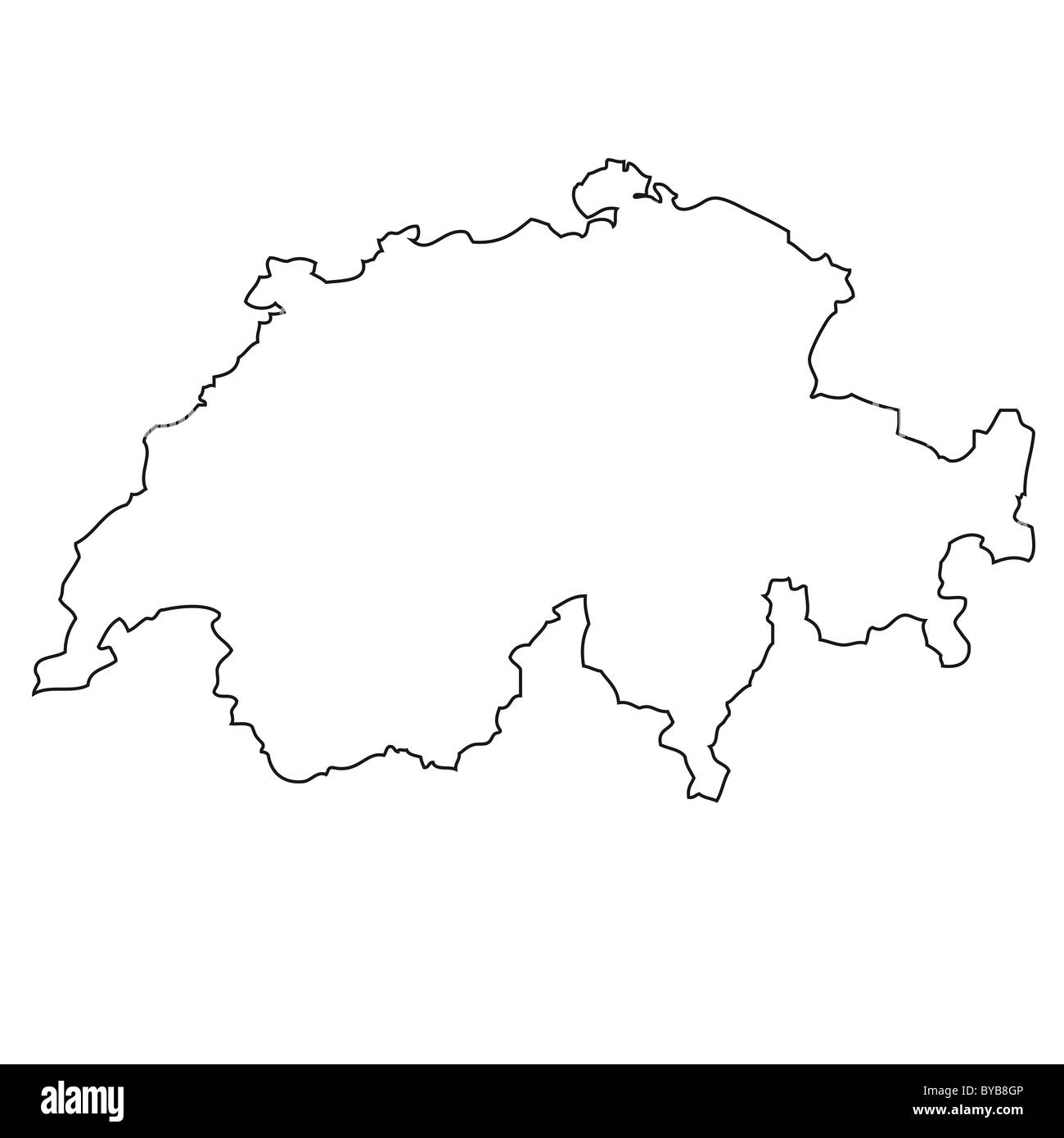 Outline map switzerland hi