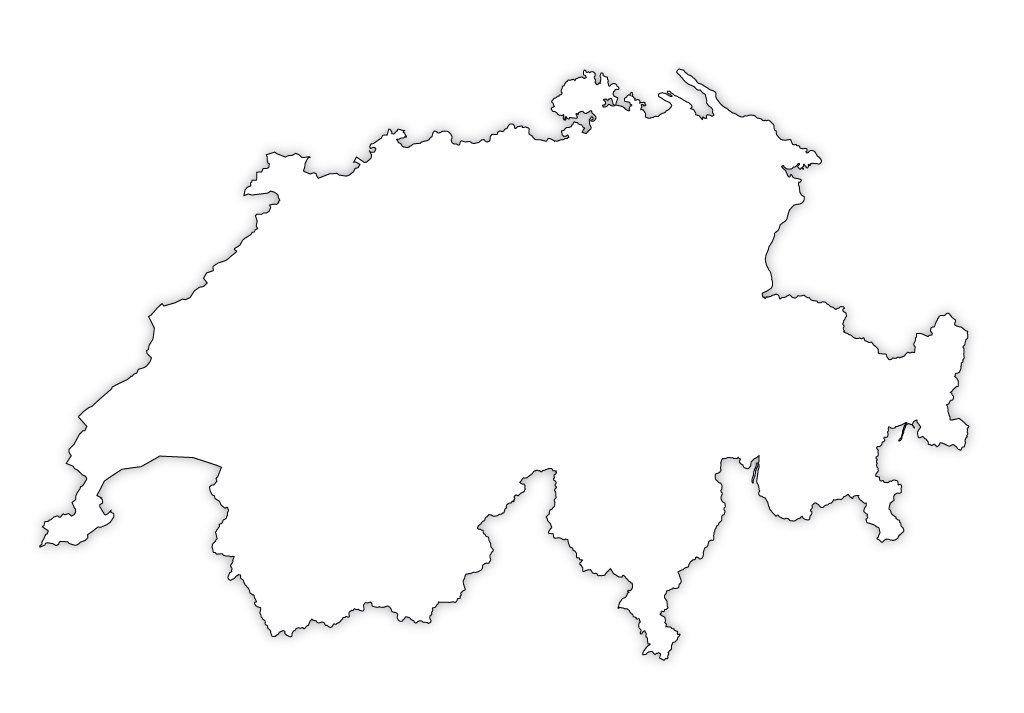 Switzerland outline map switzerland blank map