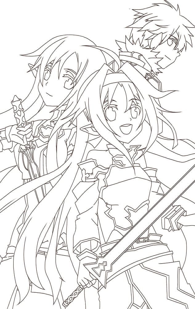 Anime sword art online coloring page