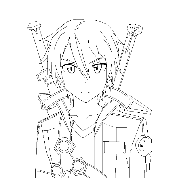 Sword art online kirito line art by sonbui on
