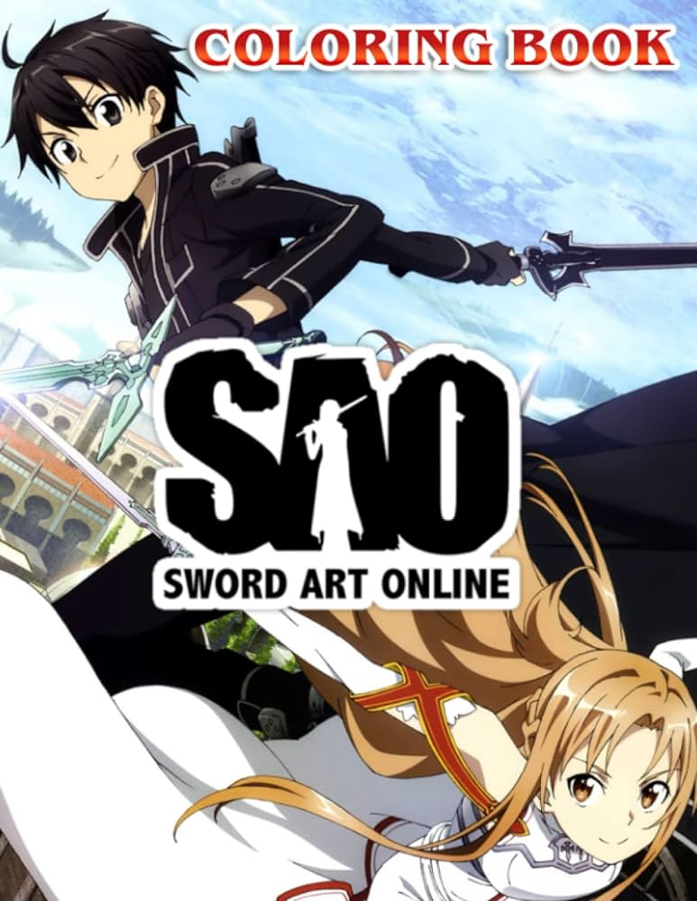 Sword art online loring book loring pages filled with sword art online jumbo illustrations for kids eden morse books