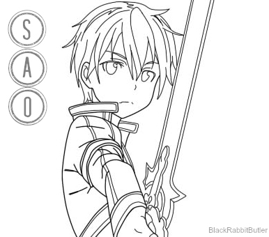 Kirito sao lineart by blackrabbitbutler on
