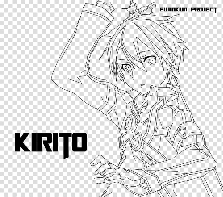 Free line art kirigaya kazuto kirito sword art online transparent background png clipart