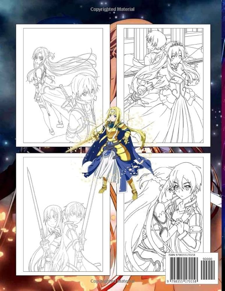 Sword art online coloring book great coloring pages for kids teens adults and any fan of sword art online amazing drawings of characters creatures and others tamesha fierro books