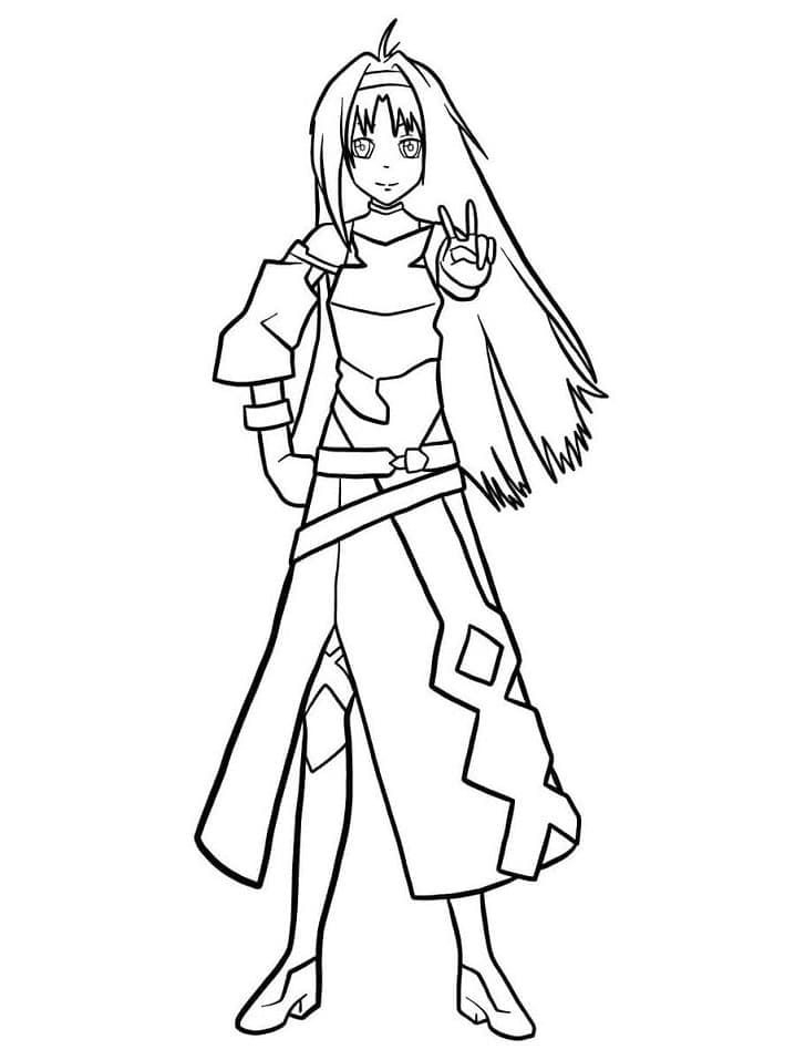 Yuuki from sword art online coloring page