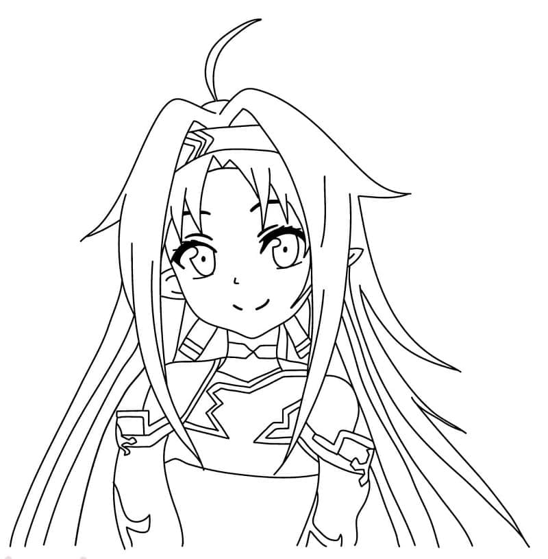 Yuki from sword art online coloring page