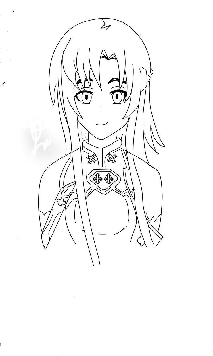 U guys want a tutorial how to draw asuna and fail miserably my first ever digital draw btw look at those eyebrows bruh rswordartonline