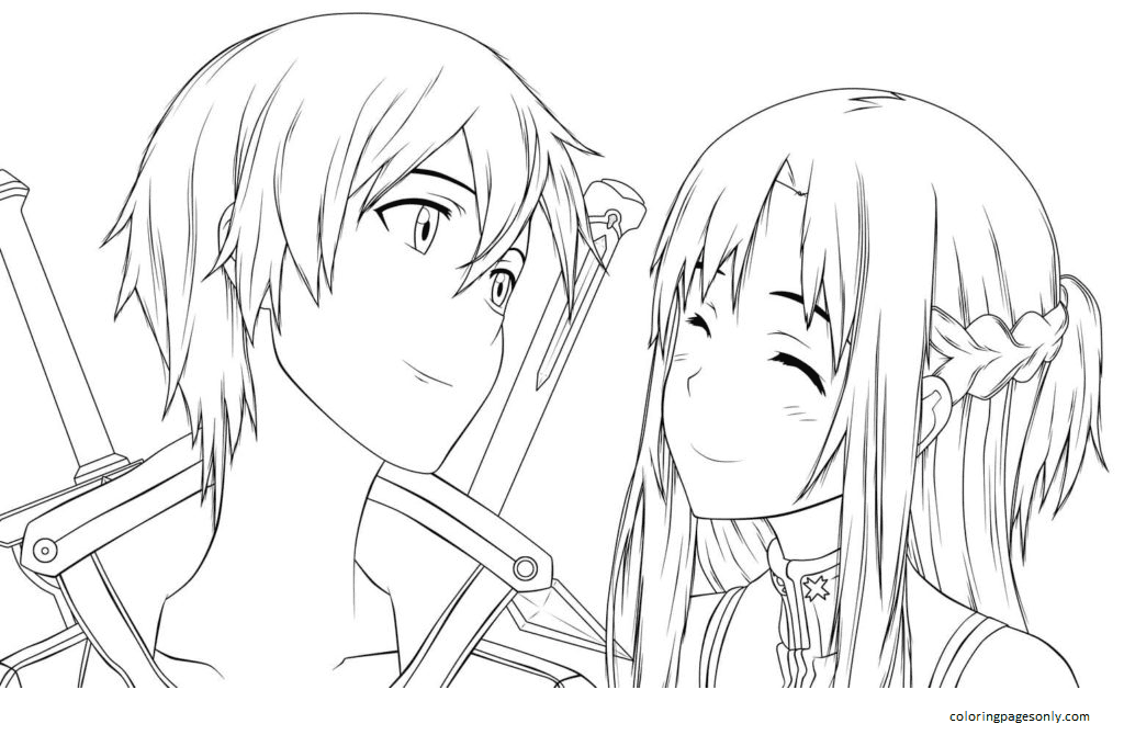 Asuna coloring pages printable for free download
