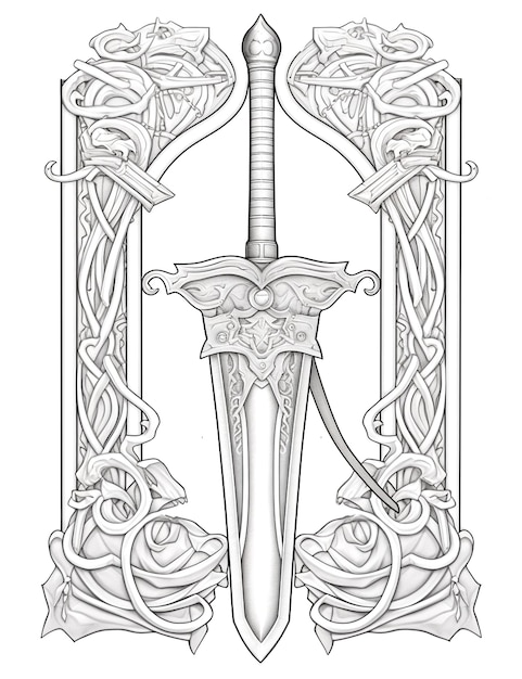 Page sword coloring images