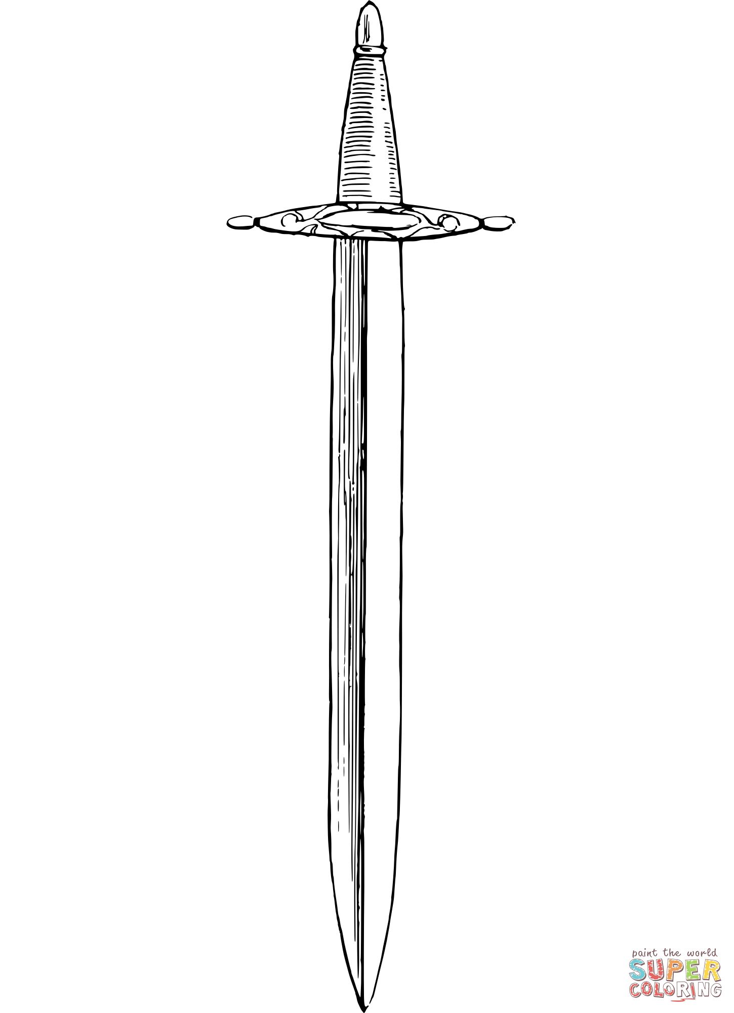 Vintage sword coloring page free printable coloring pages