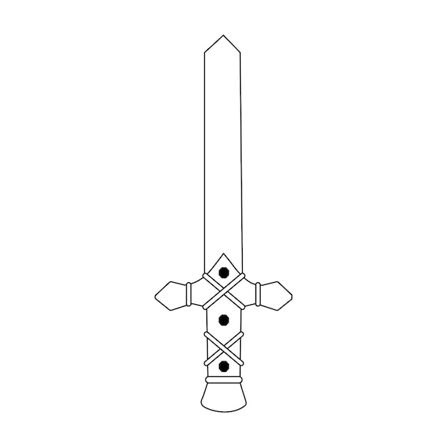 Premium vector sword coloring page