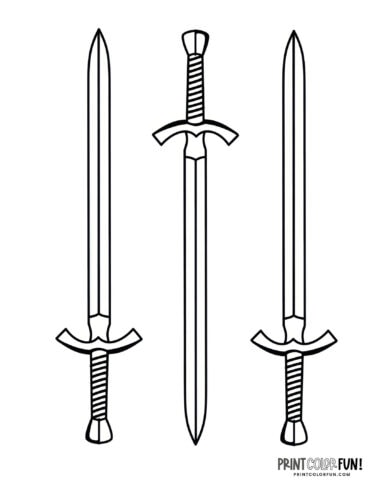 Epic sword drawings clipart fun learning activities for young knights at