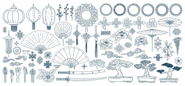 Thousand chinese sword vector royalty