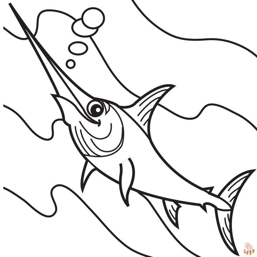 Discover the fun of swordfish coloring pages