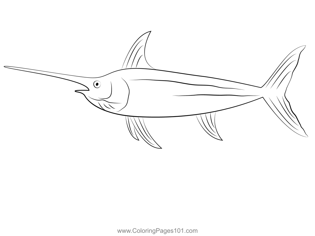 Swordfish carey chen coloring page for kids