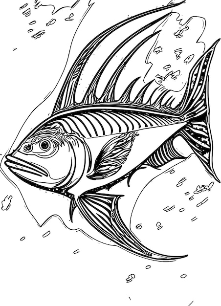 Premium vector swordfish the swift hunter of the ocean a coloring book image