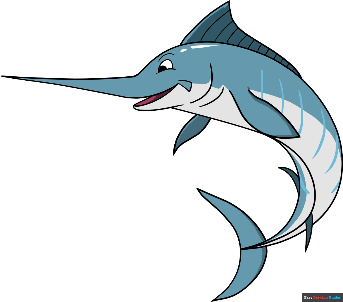 How to draw a swordfish