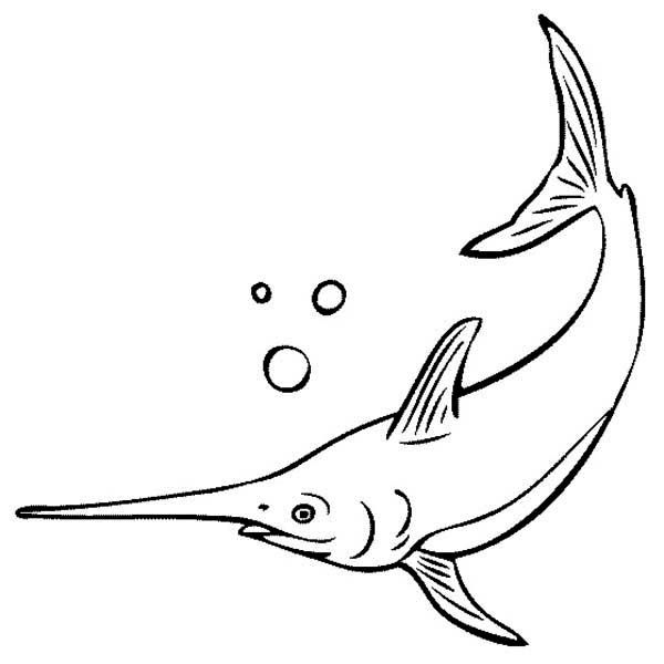 Swordfish dive under the sea coloring page color luna coloring pages under the sea swordfish