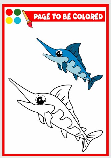 Premium vector coloring book for kids vector swordfish