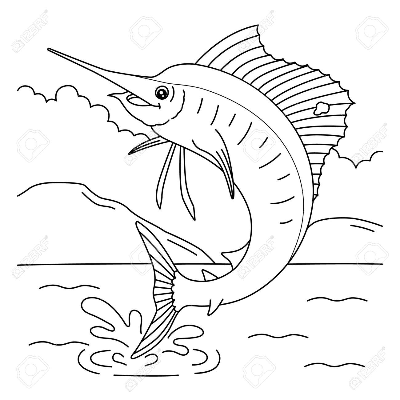 Sailfish coloring page for kids royalty free svg cliparts vectors and stock illustration image