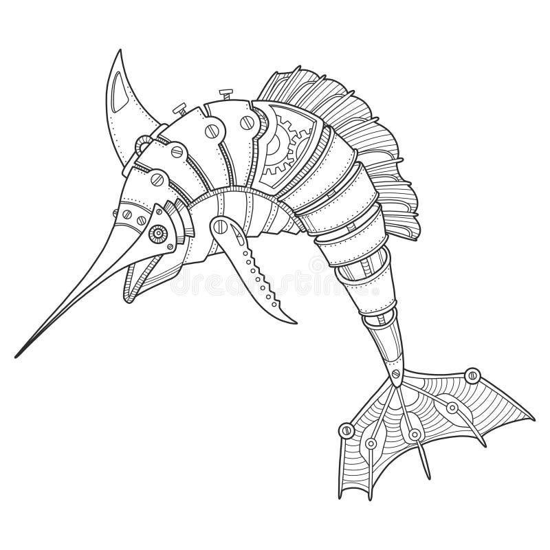 Swordfish coloring book stock illustrations â swordfish coloring book stock illustrations vectors clipart
