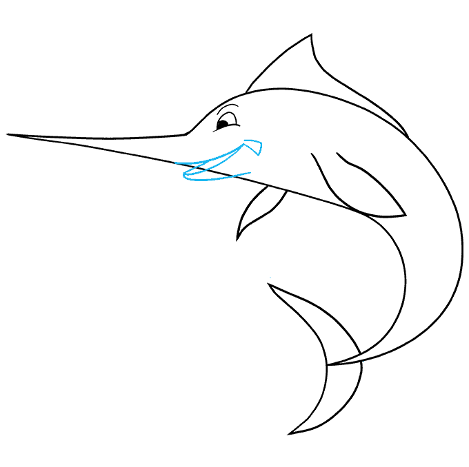 How to draw a swordfish