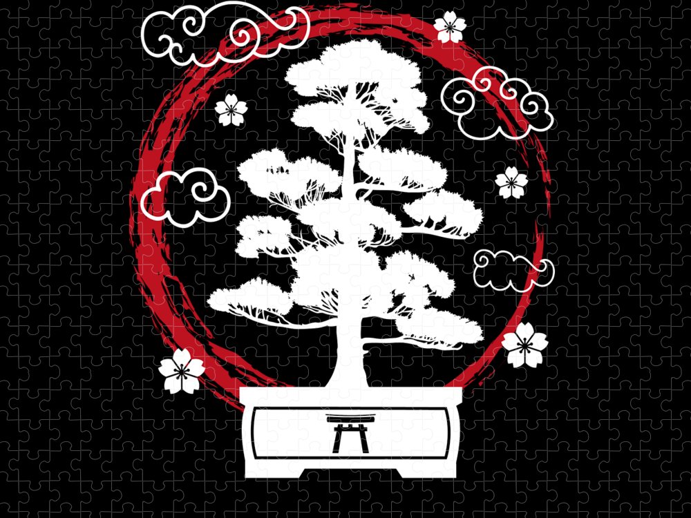 Bonsai tree japan japanese culture art gift jigsaw puzzle by john romeo
