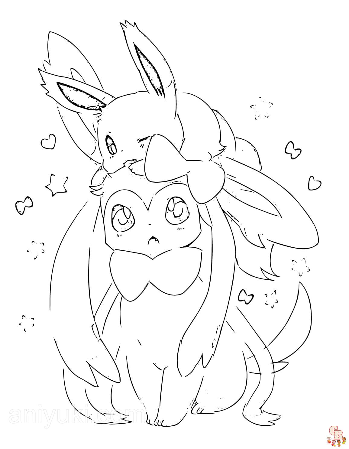 Vãr kreativ med sylveon coloring pages â gratis utskriftsark