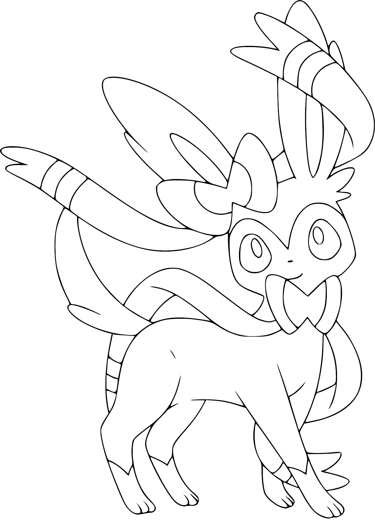 Sylveon the evolution of eevee pokemon coloring page