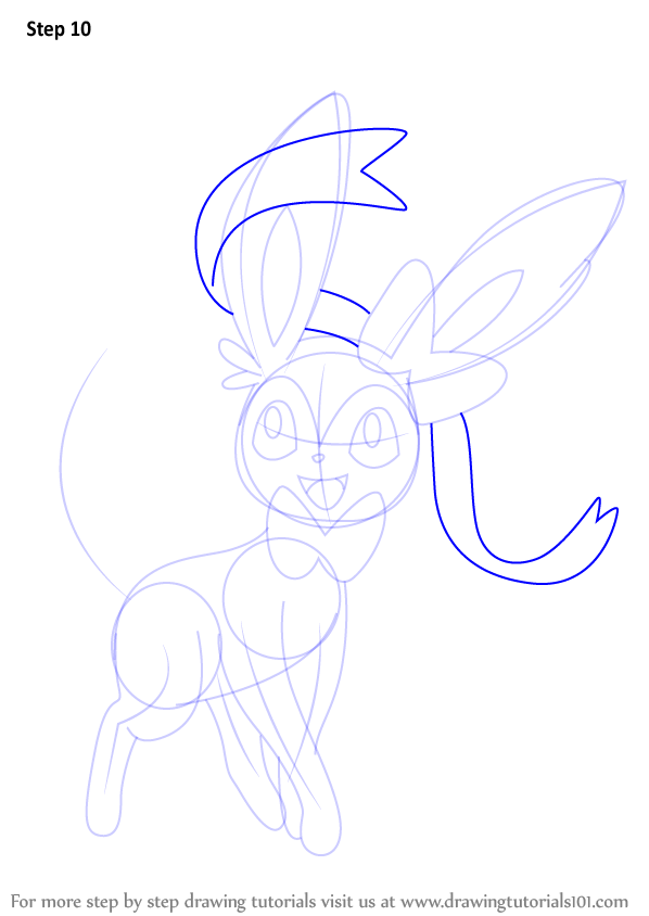How to draw sylveon from pokemon pokemon step by step