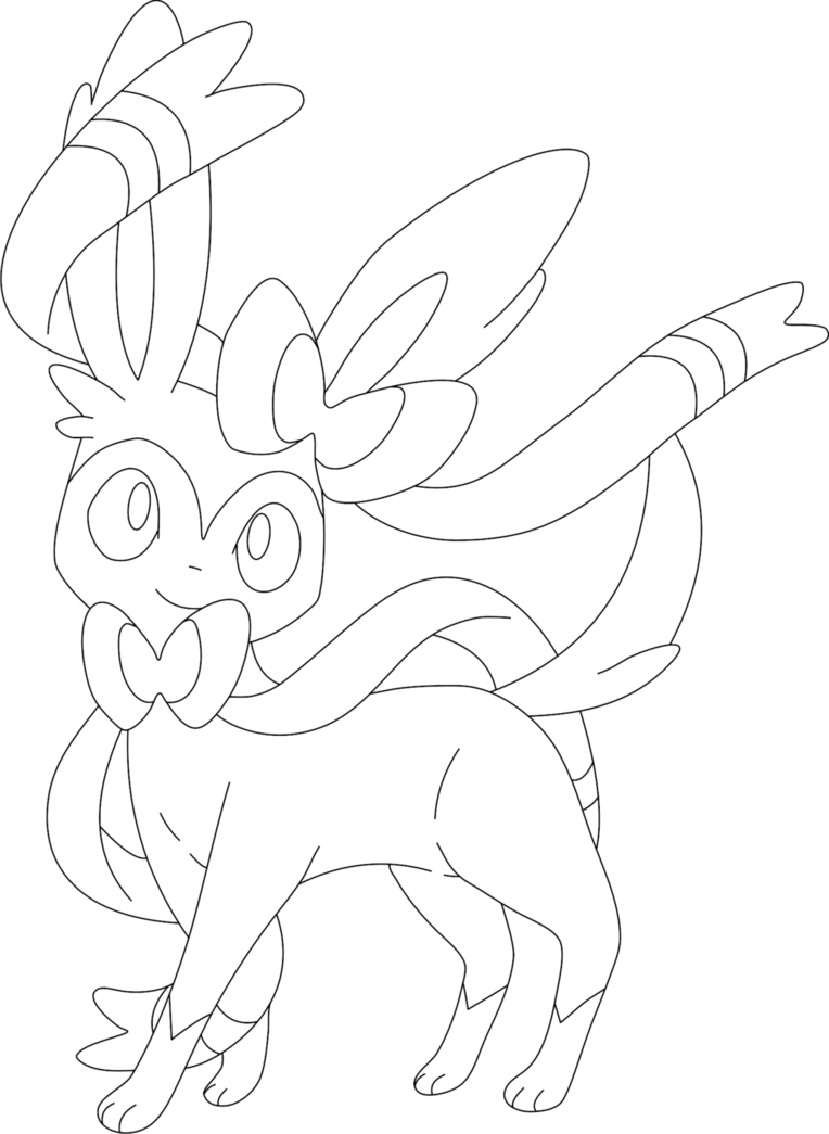 Lineart of sylveon by inukawaiilover on