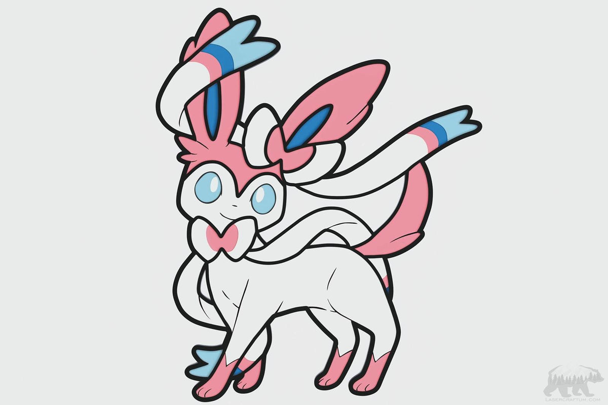 Sylveon pokemon layered design for cutting